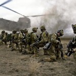 U.S. Army Rangers, assigned to 2nd Battalion 75th Ranger Regiment, prepare for extraction from their objective during Task Force Training on Fort Hunter Liggett, Calif., Jan. 30, 2014.  Rangers constantly train to maintain their tactical proficiency. (U.S. Army photo by Spc. Steven Hitchcock/Not Reviewed)
