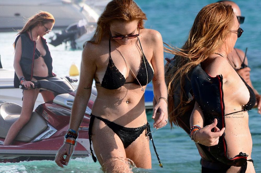 Lindsay Lohan shows her demure and wild sides on Mykonos (see photos and vi...
