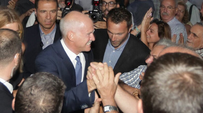 Former PASOK leader G. Papandreou was warmly welcomed at the event