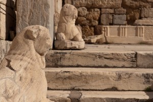 Cat statues on the Acropolis