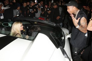 Tyga Surprises Kylie Jenner with a brand new Ferrari for her 18th Birthday at Bootsy Bellows in West Hollywood Pictured: Kylie Jenner And Tyga Ref: SPL1098792  100815   Picture by: Photographer Group / Splash News Splash News and Pictures Los Angeles:310-821-2666 New York:212-619-2666 London:870-934-2666 photodesk@splashnews.com 
