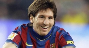 Barcelona's Lionel Messi reacts during their Spanish first division soccer match against Real Madrid at the Camp Nou stadium in Barcelona November 29, 2009.   REUTERS/Gustau Nacarino (SPAIN SPORT SOCCER)