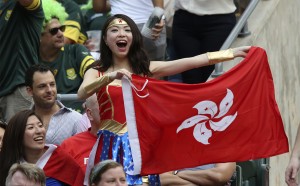 ***FOR NON-COMMERCIAL USE ONLY*** This image shows audiences during the Cathay Pacific/HSBC Hong Kong Sevens 2016. 08APR16 SCMP/Edward Wong [RUGBY SEVENS]