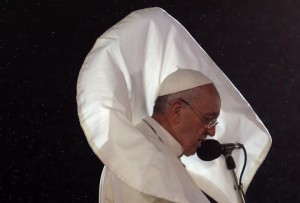 Pope Francis delivers a speech to Catholic faithful at Copacabana beach in Rio de Janeiro. REUTERS/Stefano Rellandini