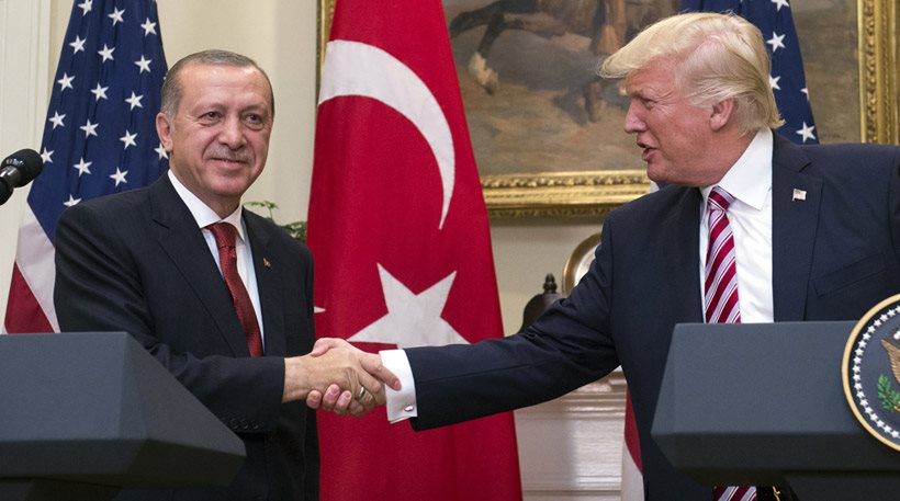 US President Trump meets Turkish President Erdogan amid protests ...