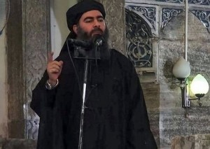 epa06081707 (FILE) - An undated file image from a video released by the militant group calling itself Islamic State (IS), purportedly showing the caliph of the self-proclaimed Islamic State, Abu Bakr al-Baghdadi, giving a speech in an unknown location (reissued 11 July 2017). According to media reports on 11 July 2017 citing Syrian Observatory for Human Rights and other unconfirmed sources Abu Bakr al-Baghdadi has been killed in a Russian airstrike on the surroundings of Raqqa, Iraq, on 28 May 2017.  EPA/ISLAMIC STATE VIDEO / HANDOUT HANDOUT BEST QUALITY AVAILABLE HANDOUT EDITORIAL USE ONLY/NO SALES *** Local Caption *** 51550521