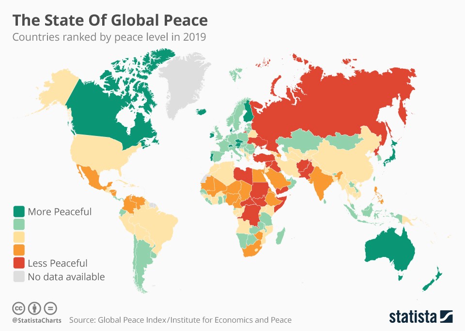 Which countries are the most and least peaceful in the world ...