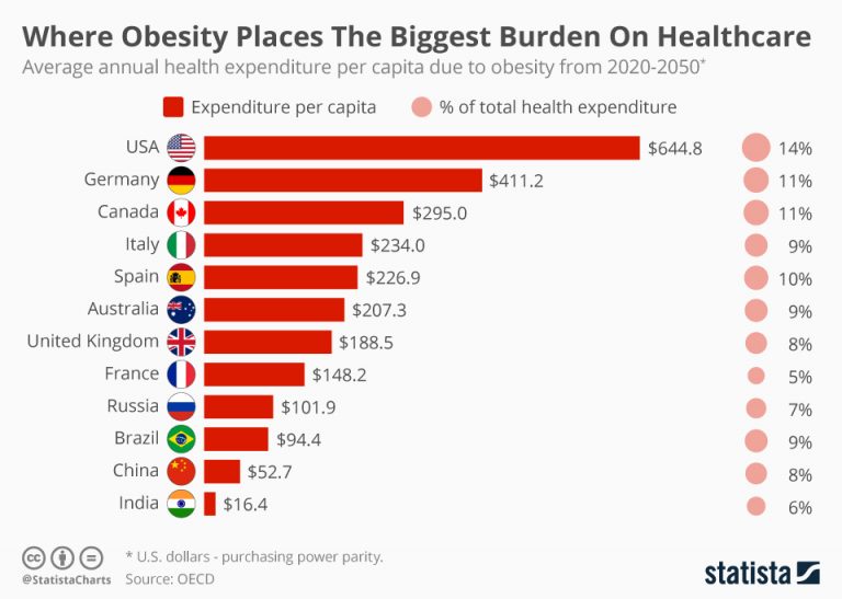 Where obesity burdens healthcare the most (infographic
