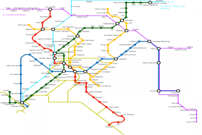 Карта метро афины на русском языке