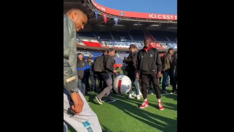 Watch Giannis Antetokounmpo show off his football skills in Paris ...