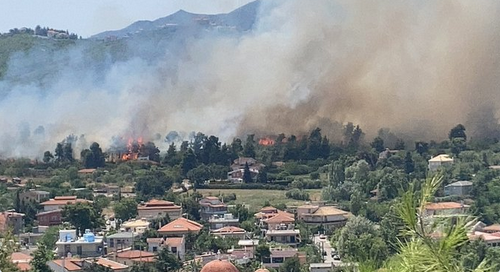 Greece: Dangerous fire near houses in Stamata (video ...