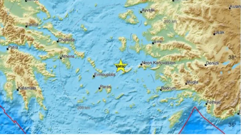 3.9 earthquake near Ikaria - ProtoThema English