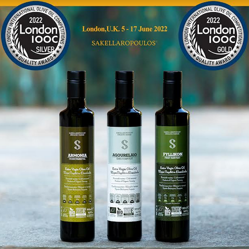 London IOOC 2022 Sakellaropoulos Organic Farms Greece awards EXTRA VIRGIN OLIVE OILS