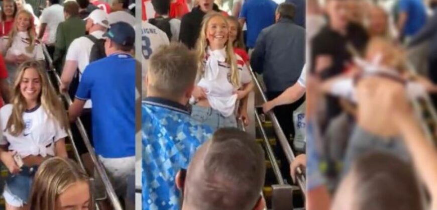 English Female Fan Flashes Her Breasts In Doha video Protothemanews