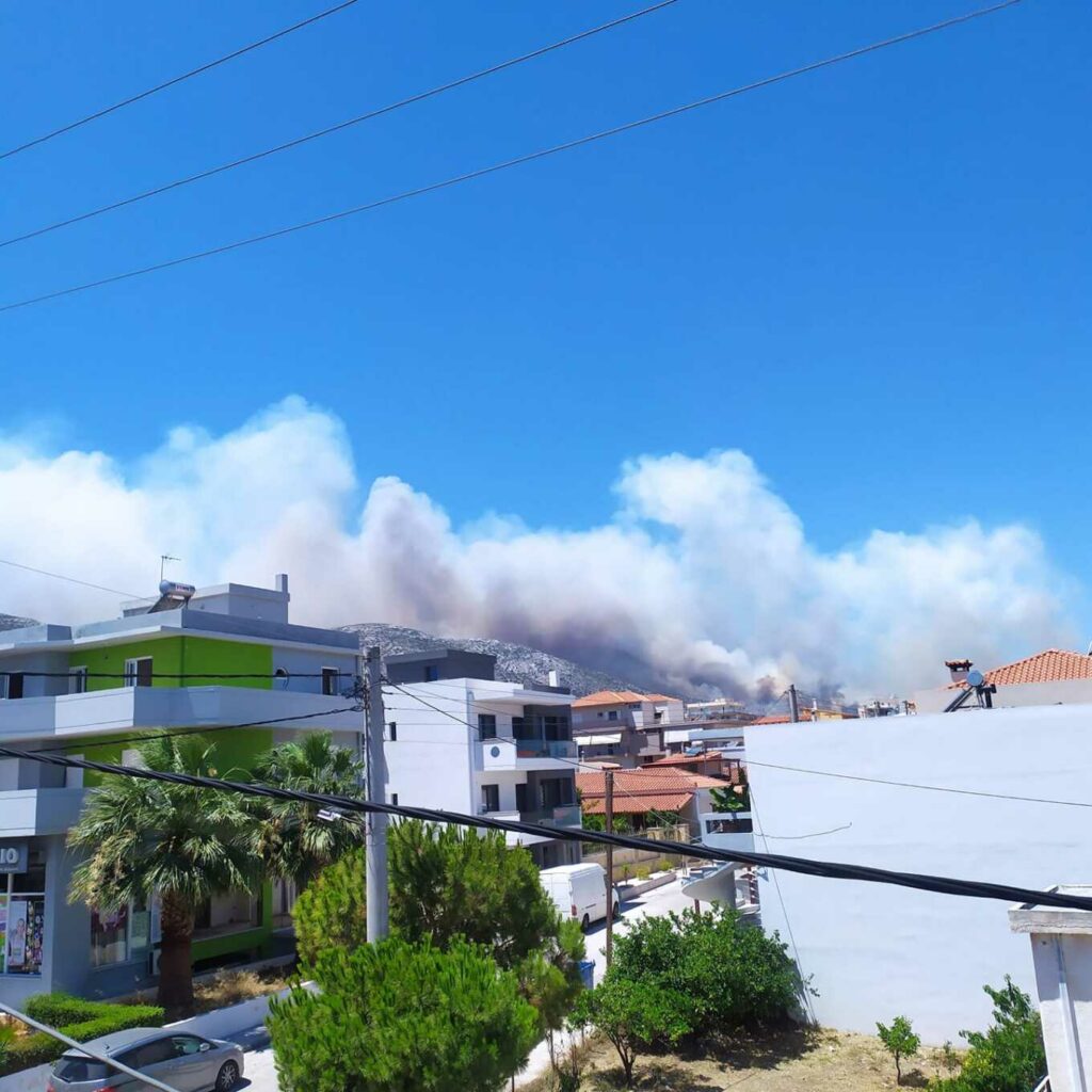Fire rages in Attica (videophotos)