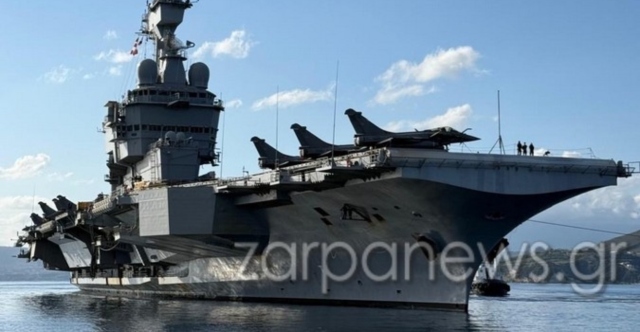 At Souda, the aircraft carrier Charles de Gaulle – it will remain in Chania for six days