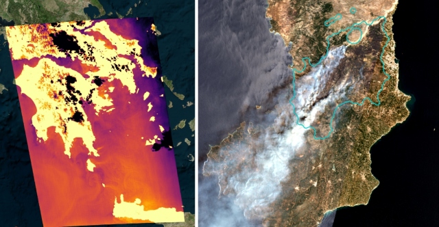 The first images from the Greek thermal satellites that will monitor wildfires in real time