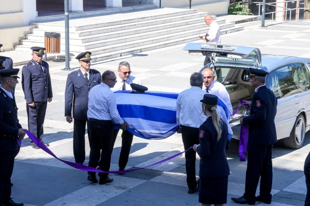 Mourners lay young fire chief to rest after fatal Gytheio wildfire