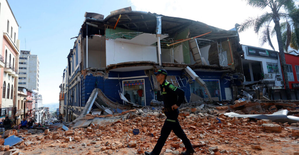 Colombia slammed by 7.4 magnitude earthquake, injuring residents and damaging buildings as terrified crowds flee into streets