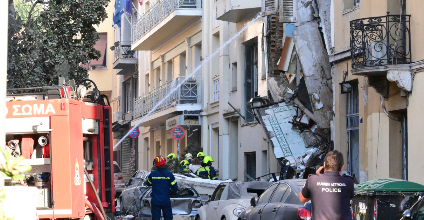 Historic two storey building collapses in Plaka after suspected gas ...